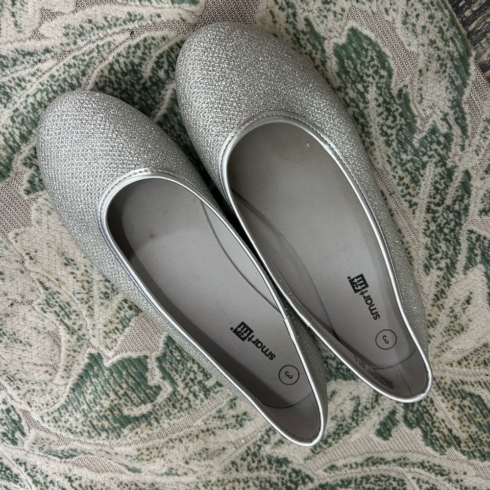 Smart Fit Women's Glittering Silver Loafers